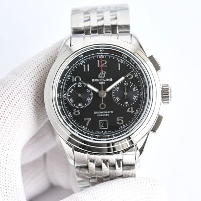 GF Factory Breitling Premier 316L Steel 42mm B01 Movement Black/White Face Watch